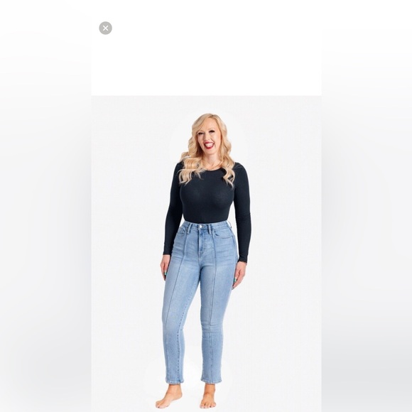 Lularoe Seamed Jeans High Rise Straight Leg Stretch Light Wash Womens Sz 30 - Picture 9 of 9